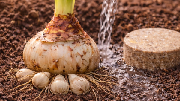 Как Тубероза Полиантес образува нови „бебета“ под почвата